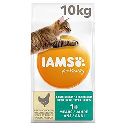 Iams Chat IAMS Croquettes au poulet frais - Croissance et vitalité - Pour chat stérilisé - Sac refermable 10 kg