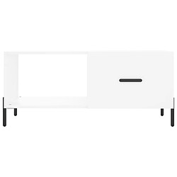 Maison Chic Table basse,Table Console Table d'appoint, Table pour salon blanc 90x50x40 cm bois d'ingénierie -MN88909 pas cher