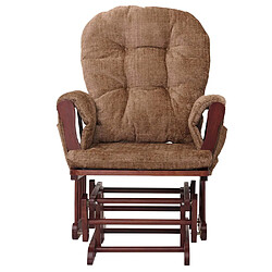 Mendler Fauteuil relax HWC-C76, fauteuil à bascule Fauteuil à bascule avec pouf Tissu/Textile Chenille (465g/m²) ~ marron clair, piètement foncé pas cher