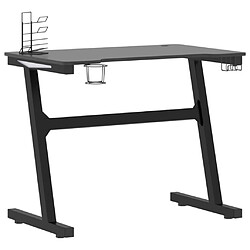 Avis Helloshop26 Bureau table poste de travail meuble d'ordinateur informatique étude de jeu à LED avec pieds en forme de Z 90 x 60 x 75 cm noir 02_0023775