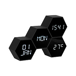 Karlsson Réveil Six 4 facettes hexagonale - Noir