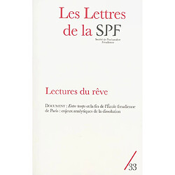 Lettres de la Société de psychanalyse freudienne (Les), n° 33. Lectures du rêve