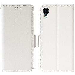 Etui en PU texture litchi blanc pour votre iPhone XR 6.1 pouces