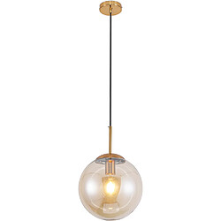 ICONIK INTERIOR Lampe suspension design dorée en verre Beige