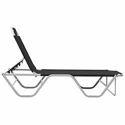 Maison Chic Chaise longue - Transat - Bain de Soleil aluminium et textilène noir