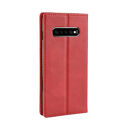 Avis Wewoo étuis en cuir Coque Housse Étui à boucle magnétique avec texture rétro et pour Galaxy S10 +, support emplacements pour cartes porte-monnaie (rouge)