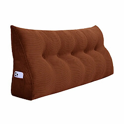 VerCart Coussin de Lecture Compensé, Velours Côtelé Marron 160cm