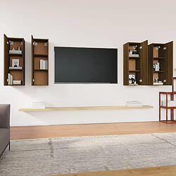 Avis Maison Chic Meubles TV 4 pcs | Banc TV Moderne pour salon | Meuble de Rangement Chêne marron 30,5x30x90 cm Bois d'ingénierie -MN91023