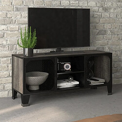 Maison Chic Meuble TV scandinave - Banc TV pour salon Gris 105x36x47 cm Métal et MDF -MN87494