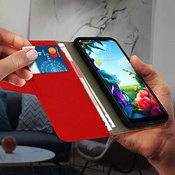 Avizar Housse LG K40s Étui Folio Porte-carte Fonction Support Vidéo Rouge pas cher