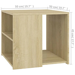 vidaXL Table d'appoint chêne sonoma 50x50x45 cm bois d'ingénierie pas cher