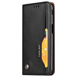 Wewoo Housse Coque Étui en cuir à rabat horizontal avec texture pour peau Galaxy J6 +avec cadre photoporte-cartes et emplacements cartes noir