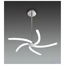 Luminaire Center Suspension On télescopique 30W LED 3000K, 3000lm, chrome poli/acrylique givré