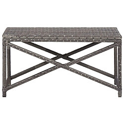 Helloshop26 Banc de jardin meuble de patio d'extérieur terrasse 80 cm résine tressée gris 02_0011327