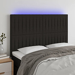 vidaXL Tête de lit à LED Noir 144x5x118/128 cm Tissu