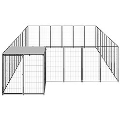 vidaXL Chenil Noir 19,36 m² Acier