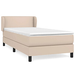 Maison Chic Structures de lit + matelas,Lit à sommier tapissier avec matelas Cappuccino 80x200 cm -MN56172