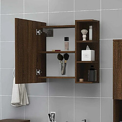 Avis Maison Chic Armoire à miroir de salle de bain,Meuble de rangement,Meuble bas de bain Chêne marron 62,5x20,5x64 cm -GKD104582