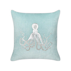 Beliani Coussin LAMINARIA Coton 45 x 45 cm Animal Bleu clair