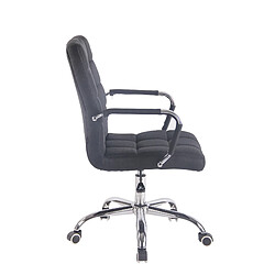 Avis Decoshop26 Fauteuil de bureau sur roulettes hauteur réglable pivotant accoudoirs en tissu noir 10_0002469