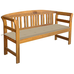 Maison Chic Banc de jardin | Banquette de jardin | Chaise Relax avec coussin 157 cm Bois d'acacia massif -MN22333