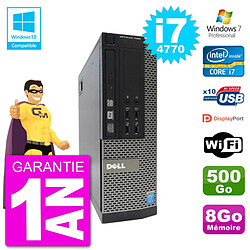 PC Dell 7020 SFF Intel i7-4770 RAM 8Go Disque 500Go Graveur DVD Wifi W7 - Occasion