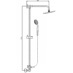 Rav Colonne de douche murale thermostatique laiton chromé avec douchette H. 111 cm