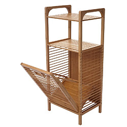 Decoshop26 Étagère de salle de bain rangement avec panier à linge en bambou 95x40x30cm 28L 04_0005669 pas cher