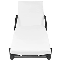 Avis Maison Chic Chaise longue avec coussin | Bain de soleil Relax | Transat Résine tressée Noir -GKD49636