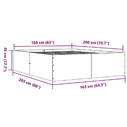 Vidaxl Cadre de lit chêne sonoma 160x200 cm bois d'ingénierie pas cher