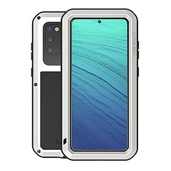 Coque en silicone + métal antichoc cool antipoussière argent pour votre Samsung Galaxy S20