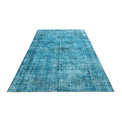 Avis Vidal Tapis de laine 254x155 turquoise Ultra Vintage