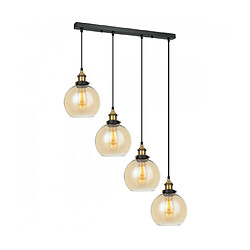 Luminaire Center Suspension industrielle et rétro Cardena Noir, doré 4 ampoules