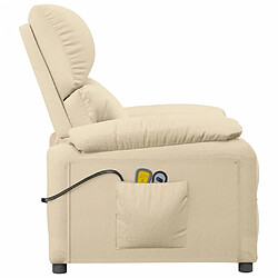 Maison Chic Fauteuil électrique de massage,Fauteuil luxe de relaxation Crème Tissu -MN21921 pas cher