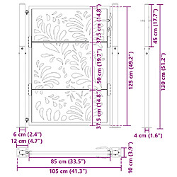 vidaXL Porte de jardin acier résistant aux intempéries design vagues pas cher