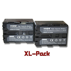 vhbw 2x batteries de rechange compatible avec Sony NP-FM30, NP-FM50, NP-FM70, NP-FM90, NP-FM91 pour caméscope (2000mAh, 7,2V, Li-Ion)