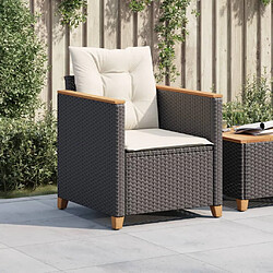 Avis Maison Chic Chaises de jardin avec coussins | chaises Relax d'extérieur noir résine tressée -GKD76899