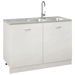 Avis vidaXL Évier de cuisine à double évier argenté 1200x500x155 mm inox