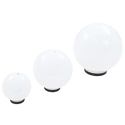 vidaXL 6 pcs Jeu de lampe boule à LED PMMA sphérique 20/30/40 cm pas cher