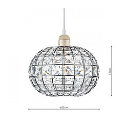 Luminaire Center Suspension Letitia Cristal,chrome poli 1 ampoule 16cm