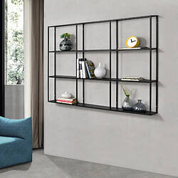 Étagère Murale Jelsa 130 x 18 x 110 cm Noir [en.casa]