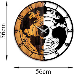 Avis Hanah Home Horloge en bois et métal Clock Mappemonde.