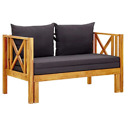 Maison Chic Banc de jardin 2 places | Banquette de jardin | Chaise Relax et coussins 122 cm Bois d'acacia massif -MN81181