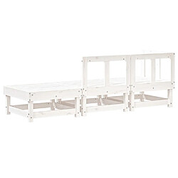 Avis Maison Chic Salon de jardin 3 pcs - Table et chaises d'extérieur - Mobilier/Meubles de jardin Moderne blanc bois massif de pin -MN99128