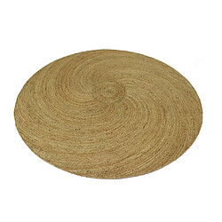 Vente-Unique Tapis rond 100% jute - Tressage spirale - D. 200 cm - Naturel - KESIA