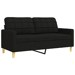 Avis vidaXL Ensemble de canapés 3 pcs avec repose-pied noir tissu