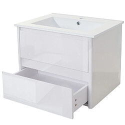 Avis Mendler Ensemble pour salle de bain HWC-B19b, lavabo armoire de toilette armoire murale, haute brillance MVG-certifié ~ blanc