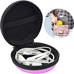 Acheter 5pcs étui de transport pour écouteurs, forme ronde transportant un sac de rangement rigide en EVA pour écouteurs, câble USB, casque Bluetooth ou filaire, mini stockage couleur aléatoire