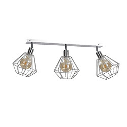 Lumière Foskal Plafonnier Spot Barre Argent, 65cm, 3x E27