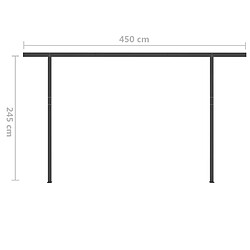 vidaXL Auvent rétractable automatique et poteaux 5x3m Orange et marron pas cher